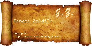 Gencsi Zalán névjegykártya